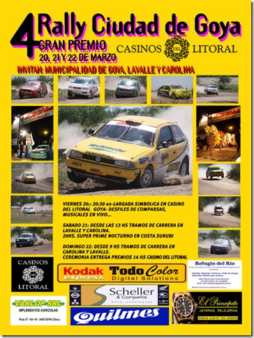 Afiche promocional del Rally Ciudad de Goya