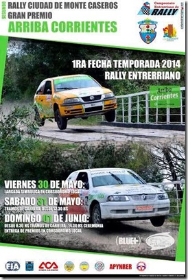 Afiche Rally Monte Caseros 2014